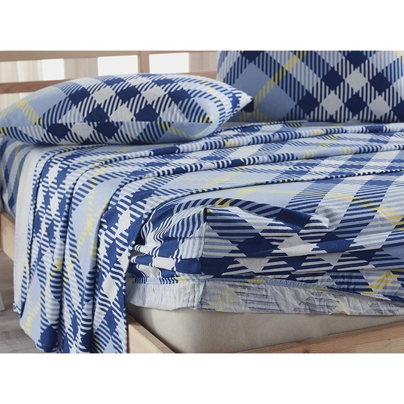 New Flannel Collection-100% Cotton Bed Sheet Set, 2 Sides Brushed for Extra Comf - Picture 8 of 9